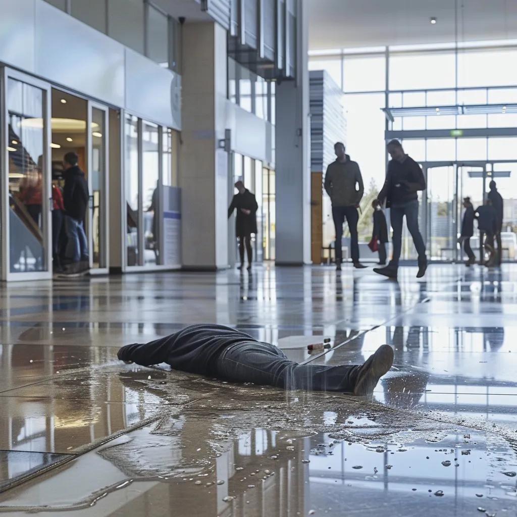 Slip-and-fall accident scenario highlighting the importance of negligence claims